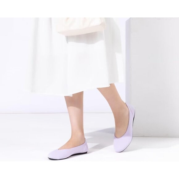 Frank Mully Women’s Purple Knit Fabric Round Toe Slip On Ballet Flat Shoes - Picture 2 of 7